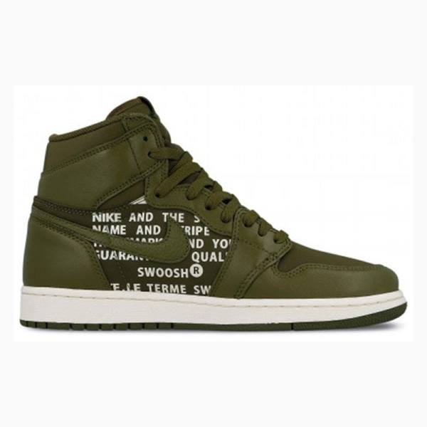 Olive Nike Retro High OG Swoosh Basketball Shoes Men's Air Jordan 1 | JD-976RG