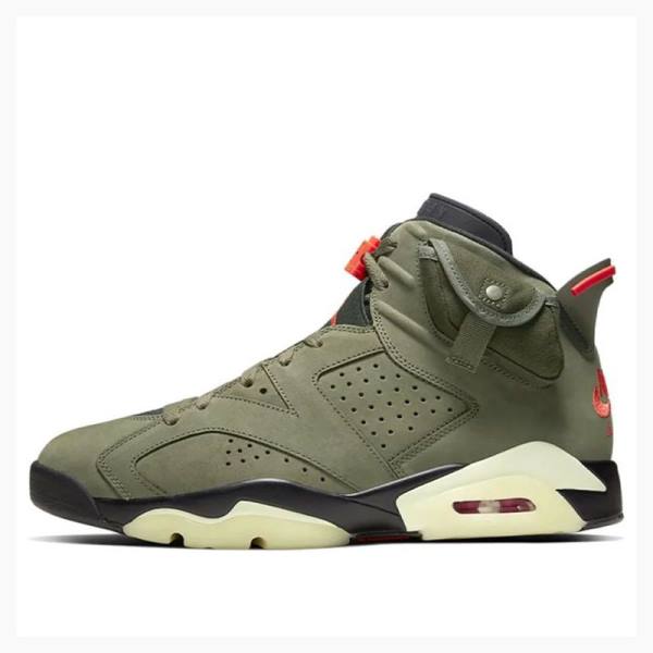 Olive Nike Retro SP Travis Scott – Medium Basketball Shoes Men\'s Air Jordan 6 | JD-485VD