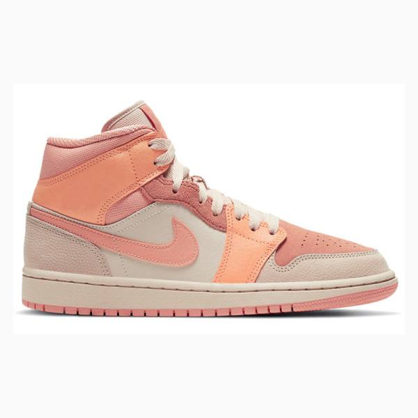 Orange Nike Mid Apricot (W) Basketball Shoes Women's Air Jordan 1 | JD-954SA