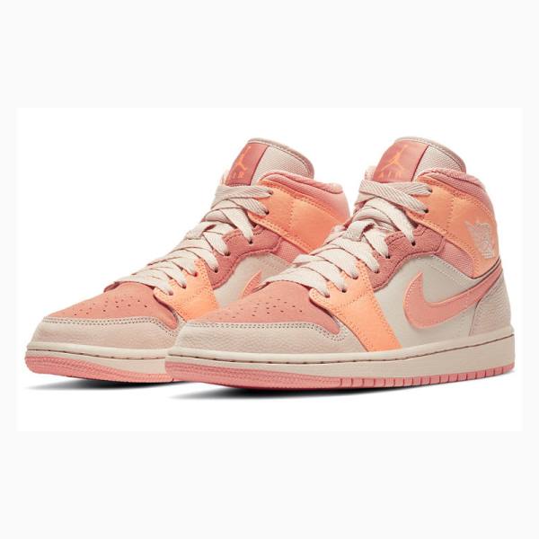 Orange Nike Mid Apricot (W) Basketball Shoes Women's Air Jordan 1 | JD-954SA