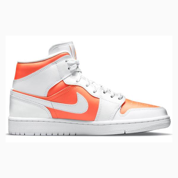 Orange Nike Mid Bright Citrus (W) Basketball Shoes Women's Air Jordan 1 | JD-745FS