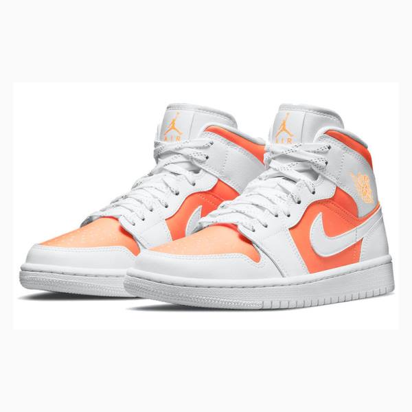 Orange Nike Mid Bright Citrus (W) Basketball Shoes Women's Air Jordan 1 | JD-745FS