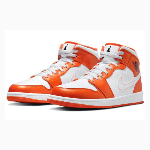 Orange Nike Mid SE Electro Basketball Shoes Men's Air Jordan 1 | JD-683XW