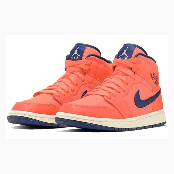 Orange Nike Mid Turf Basketball Shoes Women's Air Jordan 1 | JD-423CV