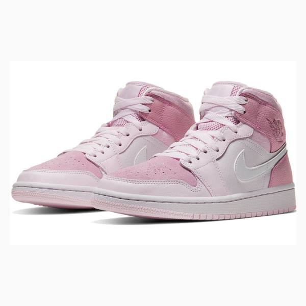 Pink Nike Mid Digital Basketball Shoes Women's Air Jordan 1 | JD-856XE