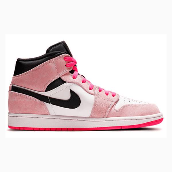 Pink Nike Mid SE Crimson Tint Hyper Basketball Shoes Men's Air Jordan 1 | JD-301UX