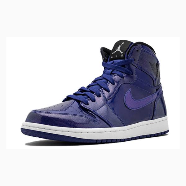 Purple Nike Retro High Deep Royal Patent Basketball Shoes Men's Air Jordan 1 | JD-732SA