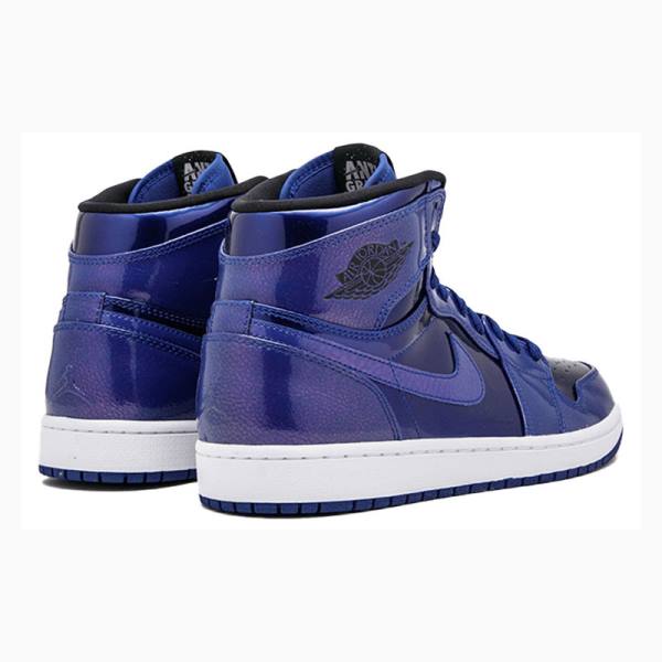 Purple Nike Retro High Deep Royal Patent Basketball Shoes Men's Air Jordan 1 | JD-732SA