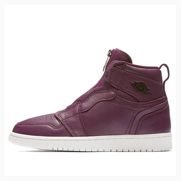 Purple Nike Retro High Zip Bordeaux Basketball Shoes Women\'s Air Jordan 1 | JD-268BU