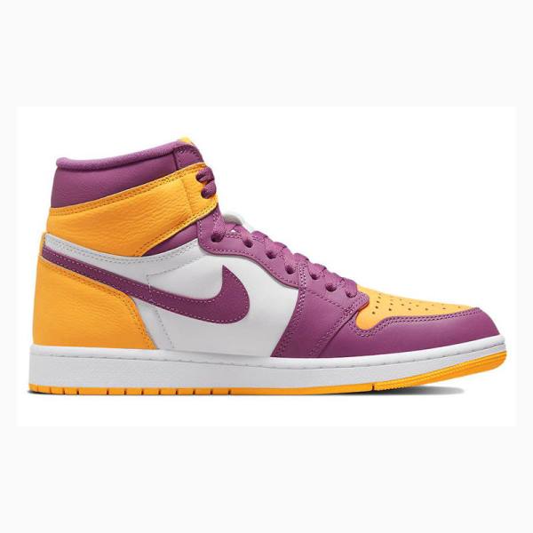 Purple / Yellow Nike Retro High OG Brotherhood Basketball Shoes Men's Air Jordan 1 | JD-540ML