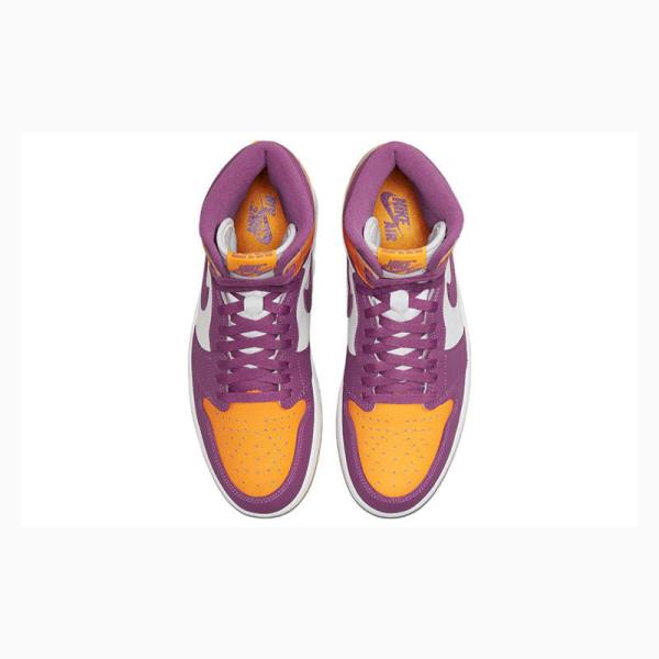 Purple / Yellow Nike Retro High OG Brotherhood Basketball Shoes Men's Air Jordan 1 | JD-540ML