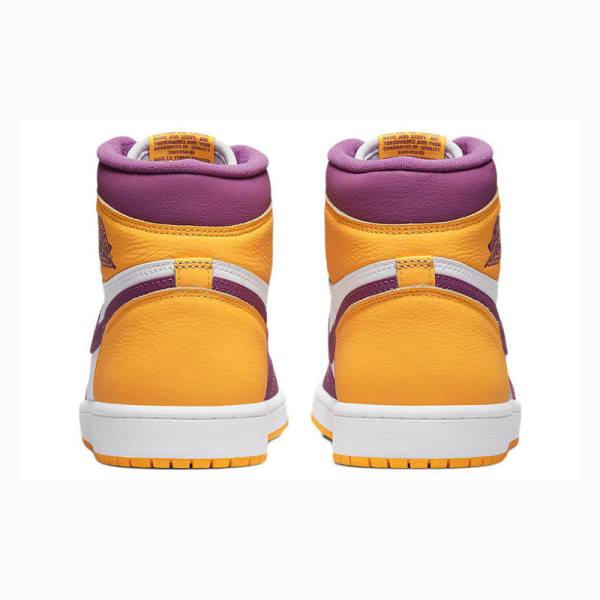 Purple / Yellow Nike Retro High OG Brotherhood Basketball Shoes Men's Air Jordan 1 | JD-540ML