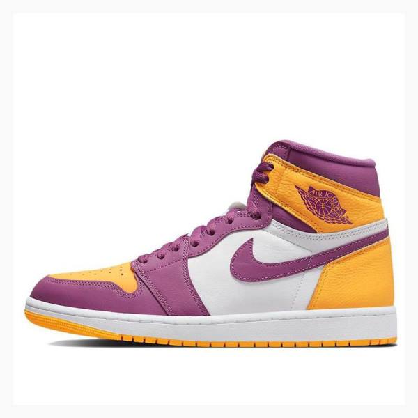 Purple / Yellow Nike Retro High OG Brotherhood Basketball Shoes Men\'s Air Jordan 1 | JD-540ML