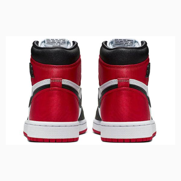 Red / Black Nike High OG Satin Black Toe Basketball Shoes Women's Air Jordan 1 | JD-875FS