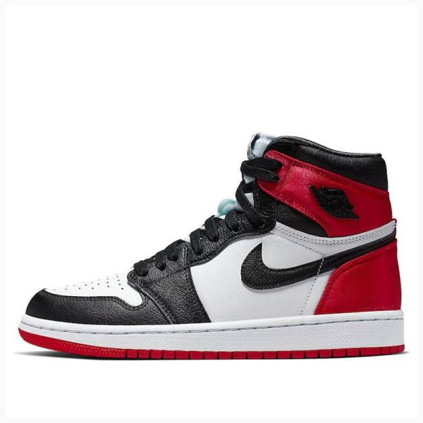 Red / Black Nike High OG Satin Black Toe Basketball Shoes Women\'s Air Jordan 1 | JD-875FS