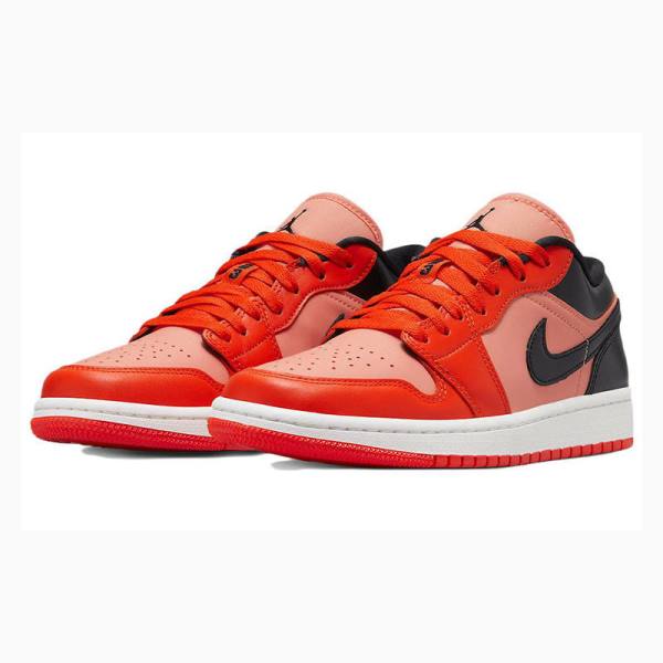 Red / Black Nike Low SE Crimson Bliss Sneakers Women's Air Jordan 1 | JD-395GN