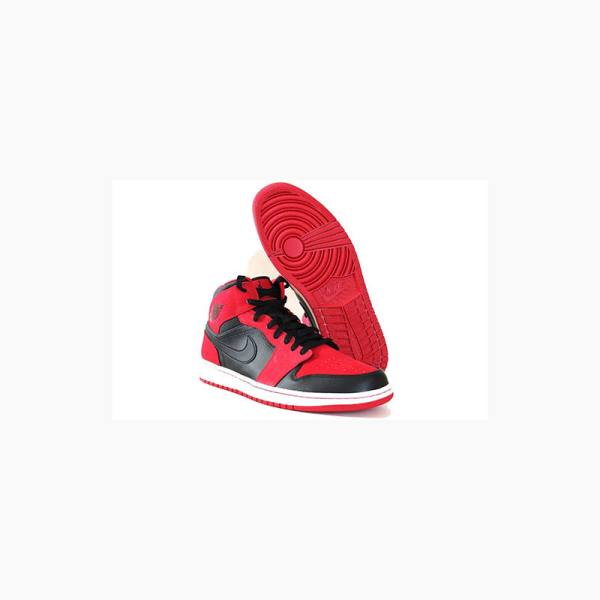 Red / Black Nike Mid Basketball Shoes Men's Air Jordan 1 | JD-923NS