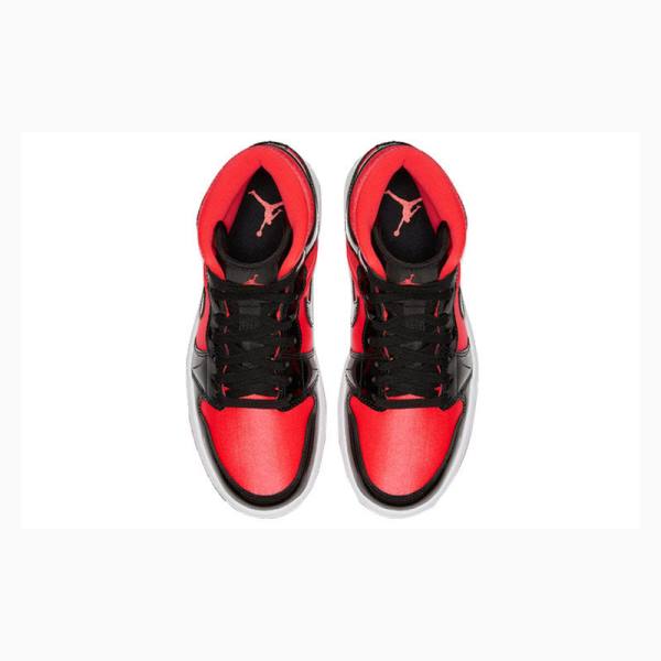 Red / Black Nike Mid Bright Crimson Basketball Shoes Women's Air Jordan 1 | JD-915QA