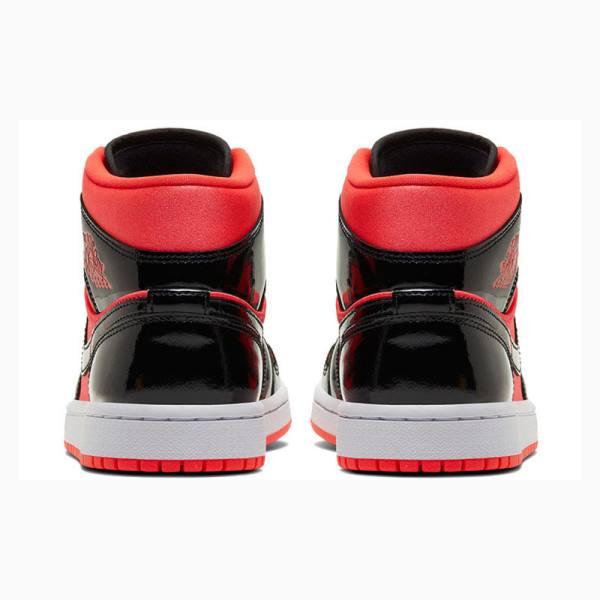 Red / Black Nike Mid Bright Crimson Basketball Shoes Women's Air Jordan 1 | JD-915QA