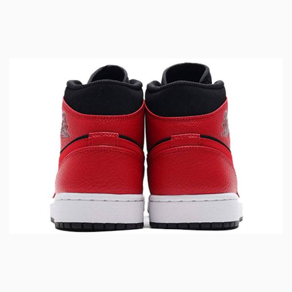 Red / Black Nike Mid Gym Red Basketball Shoes Men's Air Jordan 1 | JD-905PK