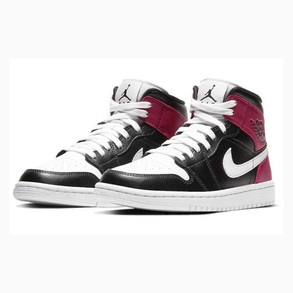 Red / Black Nike Mid Noble Basketball Shoes Women's Air Jordan 1 | JD-028PV