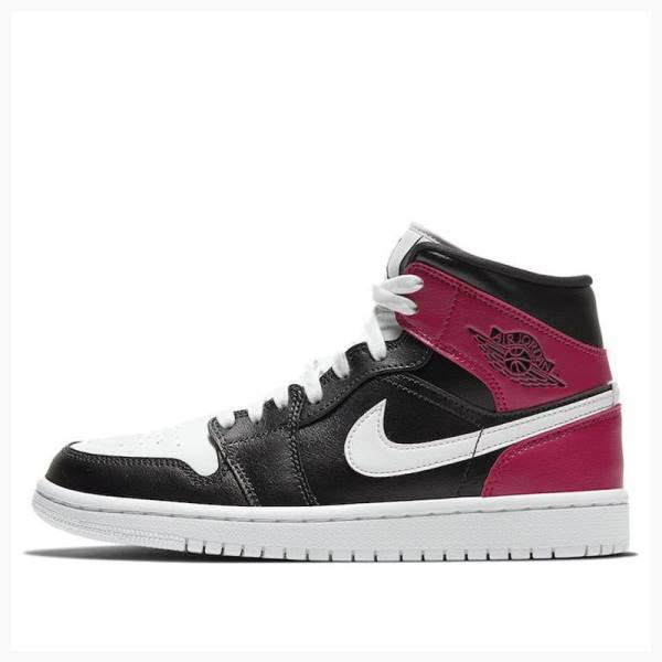 Red / Black Nike Mid Noble Basketball Shoes Women\'s Air Jordan 1 | JD-028PV