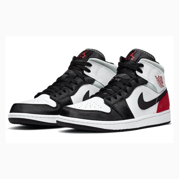 Red / Black Nike Mid SE Union Toe Basketball Shoes Men's Air Jordan 1 | JD-317AK