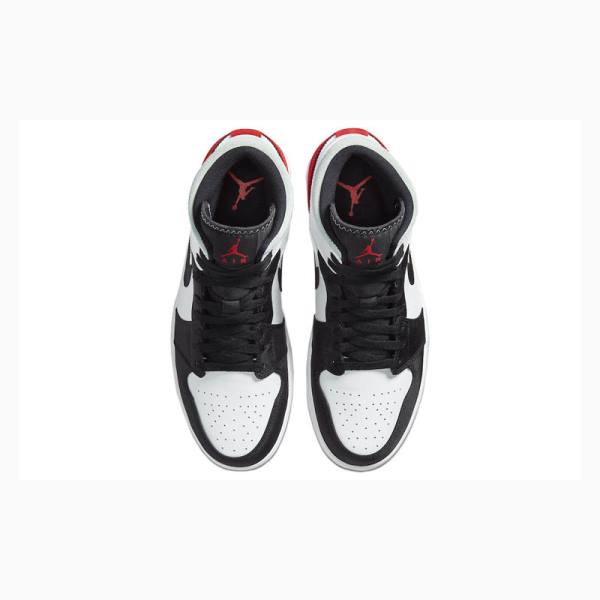 Red / Black Nike Mid SE Union Toe Basketball Shoes Men's Air Jordan 1 | JD-317AK