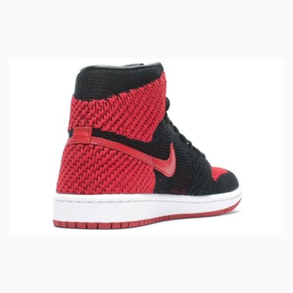 Red / Black Nike Retro Flyknit Banned - Bred Basketball Shoes Men's Air Jordan 1 | JD-794VK