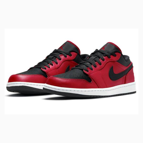 Red / Black Nike Retro Low Reverse Bred Sneakers Men's Air Jordan 1 | JD-653HZ