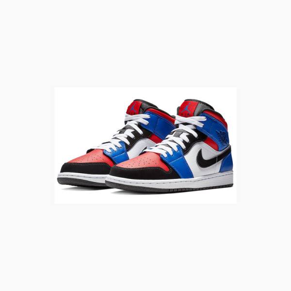 Red / Blue Nike Mid Top 3 Basketball Shoes Men's Air Jordan 1 | JD-315NQ