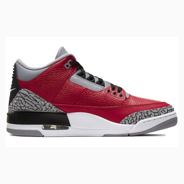 Red / Grey Nike Retro SE CHI - Chicago Basketball Shoes Men's Air Jordan 3 | JD-735AL