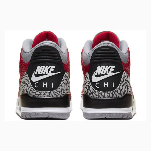 Red / Grey Nike Retro SE CHI - Chicago Basketball Shoes Men's Air Jordan 3 | JD-735AL