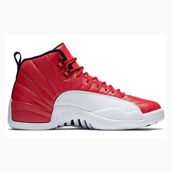 Red / White Nike Retro Gym Basketball Shoes Men's Air Jordan 12 | JD-573BK