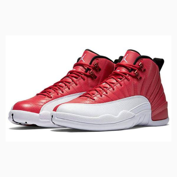 Red / White Nike Retro Gym Basketball Shoes Men's Air Jordan 12 | JD-573BK