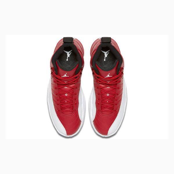 Red / White Nike Retro Gym Basketball Shoes Men's Air Jordan 12 | JD-573BK