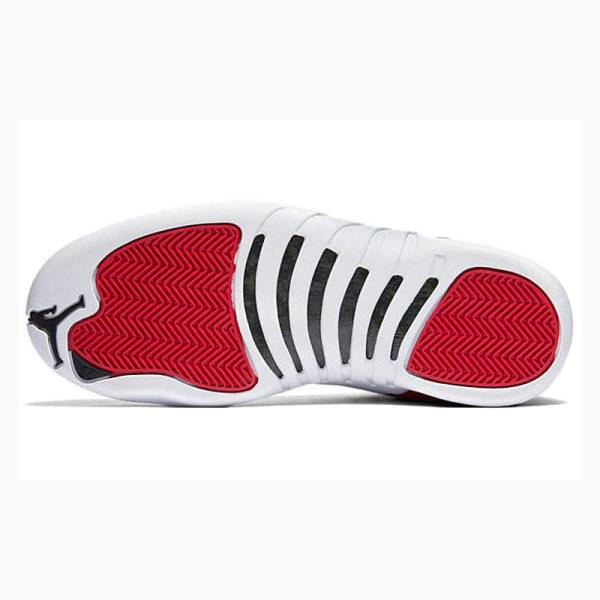 Red / White Nike Retro Gym Basketball Shoes Men's Air Jordan 12 | JD-573BK