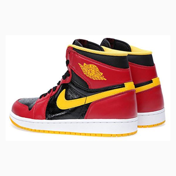 Red / Yellow Nike Retro High OG Atlanta Hawks Basketball Shoes Men's Air Jordan 1 | JD-615HN