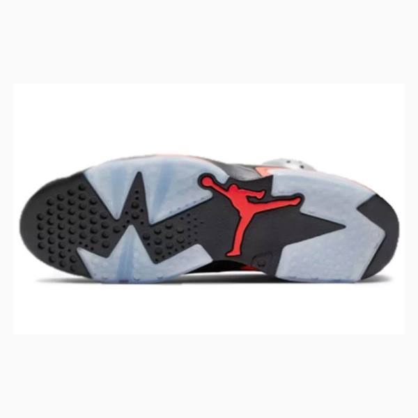 Silver / Black / Red Nike Retro Reflective Infrared Basketball Shoes Men's Air Jordan 6 | JD-716FN