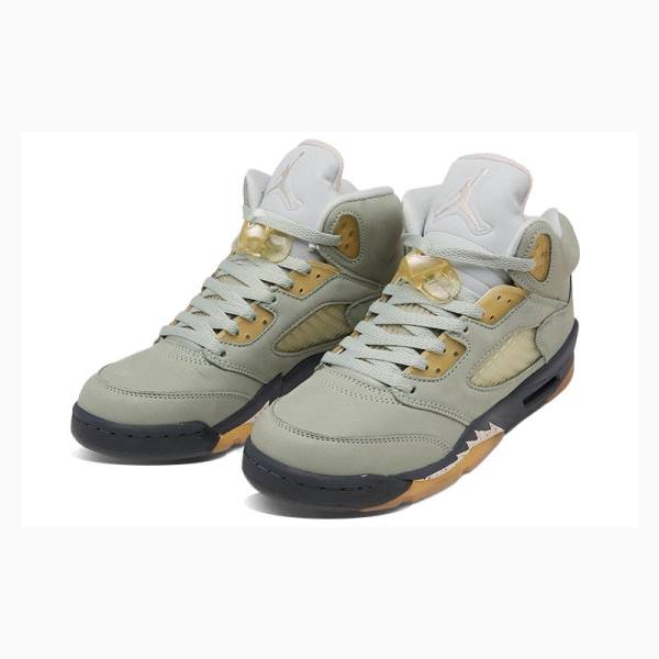 Silver / Gold Nike Retro Jade Horizon Basketball Shoes Men's Air Jordan 5 | JD-583XZ