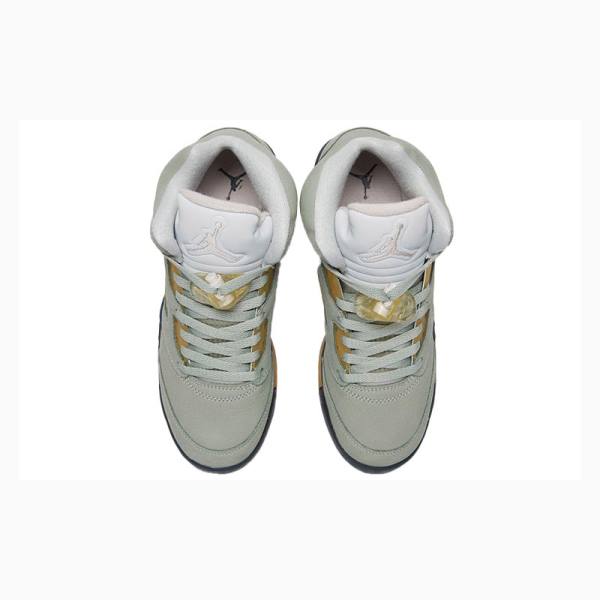 Silver / Gold Nike Retro Jade Horizon Basketball Shoes Men's Air Jordan 5 | JD-583XZ