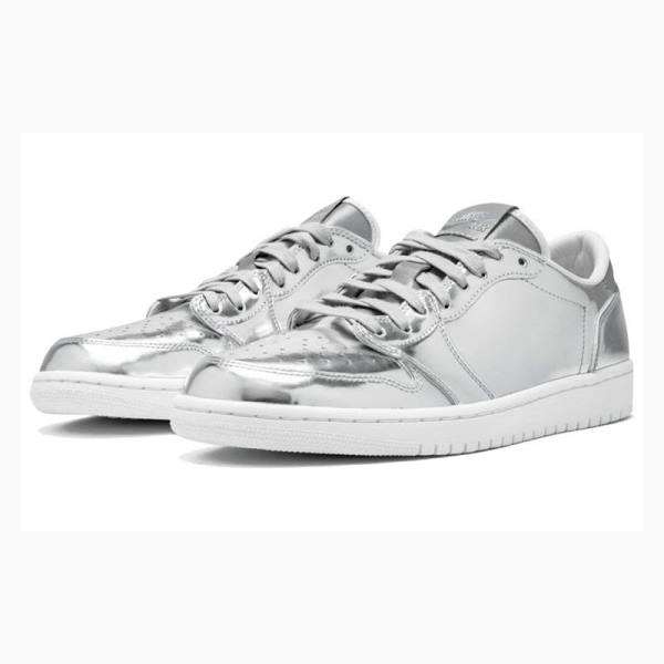 Silver Nike Retro OG Pinnacle Basketball Shoes Men's Air Jordan 1 | JD-415PO