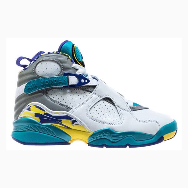 White / Aqua Nike Retro Basketball Shoes Women's Air Jordan 8 | JD-041HV