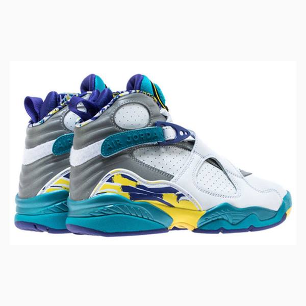 White / Aqua Nike Retro Basketball Shoes Women's Air Jordan 8 | JD-041HV