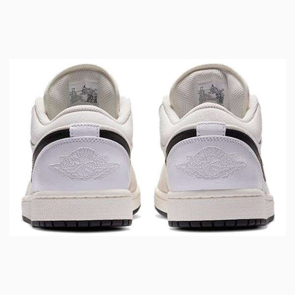 White / Beige / Black Nike Low Sail Sneakers Men's Air Jordan 1 | JD-964OF