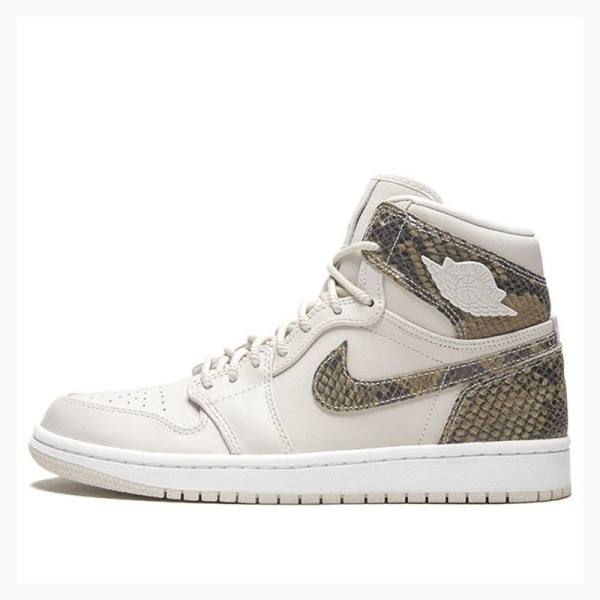 White / Beige Nike Retro HI PRM Snakeskin - Phantom Basketball Shoes Women\'s Air Jordan 1 | JD-896KF