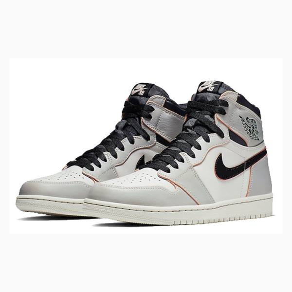 White / Black / Grey Nike High OG Defiant SB - NYC To Paris Basketball Shoes Men's Air Jordan 1 | JD-874LR