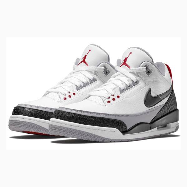 White / Black / Grey Nike Retro NRG Tinker Basketball Shoes Men's Air Jordan 3 | JD-734VI