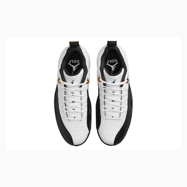 White / Black Nike Low Golf Taxi Unisex Sneakers Men's Air Jordan 12 | JD-352UH