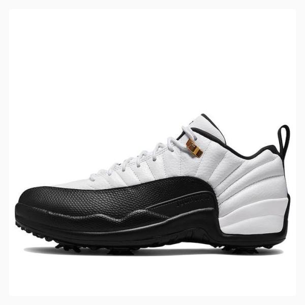 White / Black Nike Low Golf Taxi Unisex Sneakers Men\'s Air Jordan 12 | JD-352UH